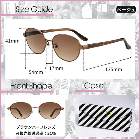 ELLE UVカットサングラス レディース サングラス EL25843E