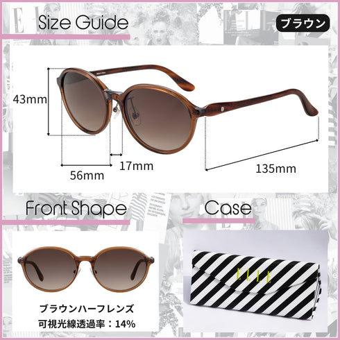 ELLE UVカットサングラス レディース サングラス EL25844E