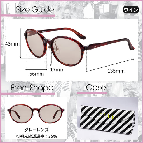 ELLE UVカットサングラス レディース サングラス EL25844E