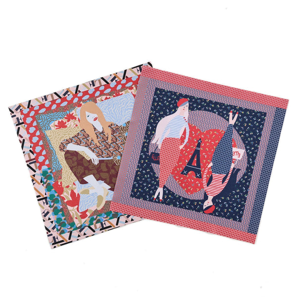 ELLE かわいいグラフィックのメガネ拭き 2枚セット EL330LC