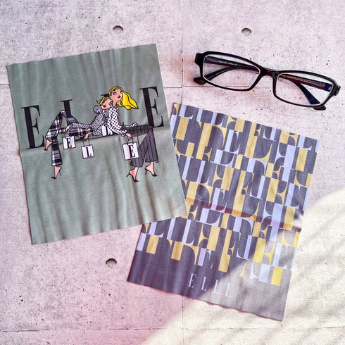 ELLE かわいいグラフィックのメガネ拭き 2枚セット EL331LC