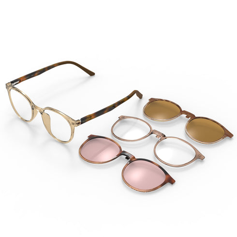 1本で複数のレンズに交換できるクリップオンサングラス ボストンシェイプ EP300