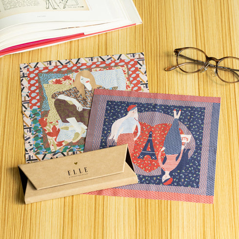 ELLE ギフトセット メガネケース+メガネ拭き2枚セット EL320GF