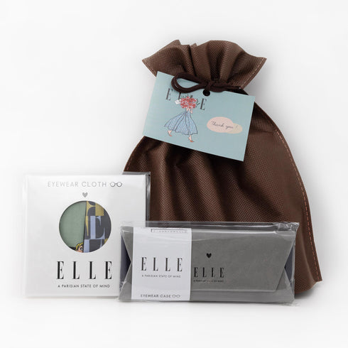 ELLE ギフトセット メガネケース+メガネ拭き2枚セット EL320GF
