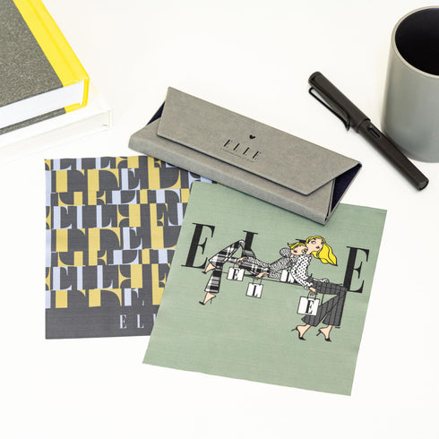 ELLE ギフトセット メガネケース+メガネ拭き2枚セット EL320GF