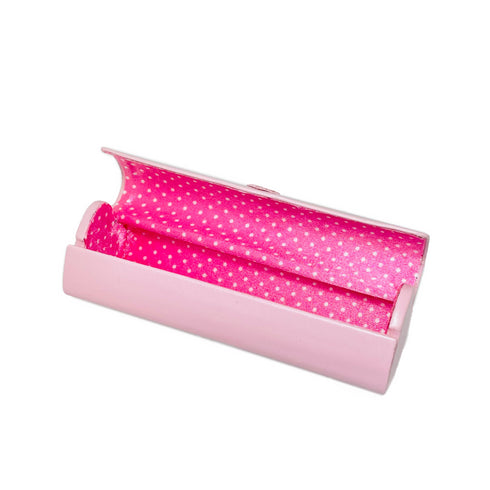 内側までかわいいピンクのハート型メガネケース SH457