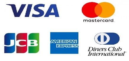 VISA/MasterCard/JCB/AMERICANEXPRESS/DINERS CLUBがご利用可能